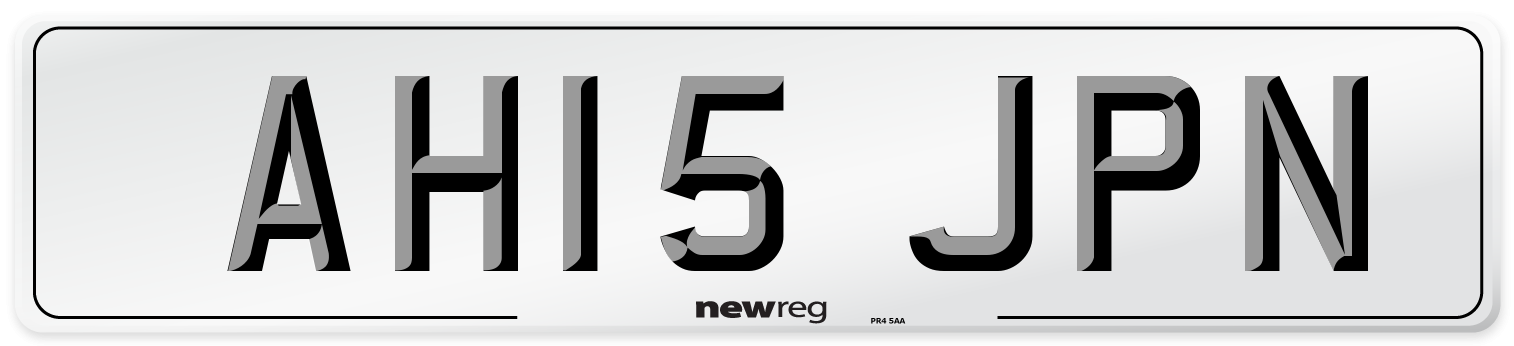 AH15 JPN Number Plate from New Reg